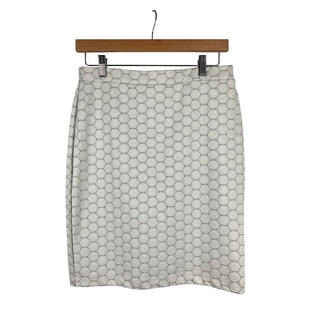 Leota Womens PS Pencil Skirt White Circle Pattern